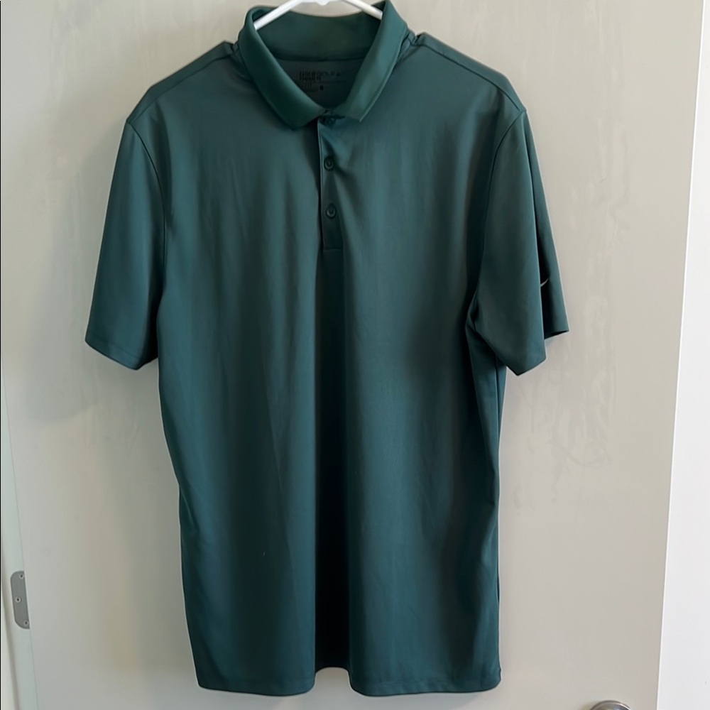 Nike Green Polo Shirt with Textured Fabric